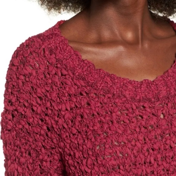 Band of Gypsies | Open Knit Sweater Red Crop Small - Picture 13 of 13